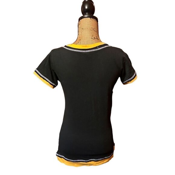 Womens Size Medium Black Missouri Tigers Mizzou V Neck Short Sleeve T Shirt - Picture 2 of 4